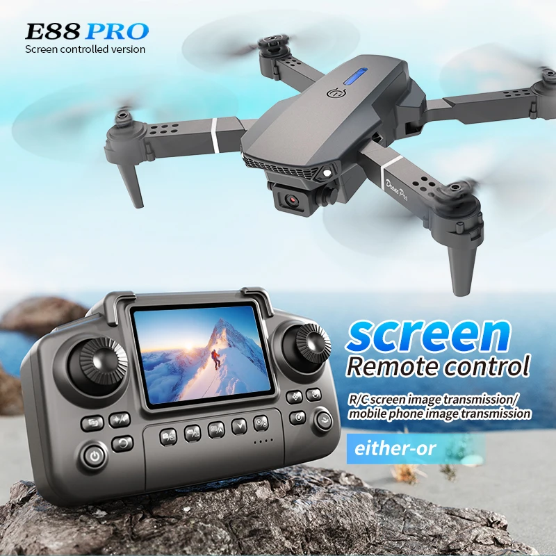 Drone Surveying - Profesjonalny dron E88 PRO z ekranem,